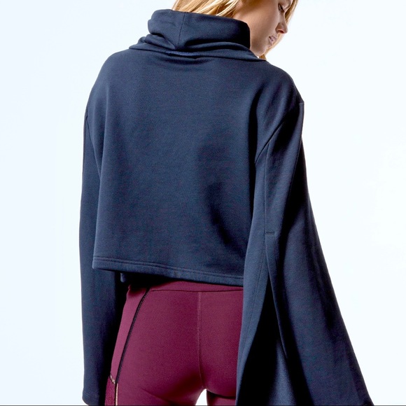 Free People Salvation Turtleneck Sweatshirt Black - Picture 2 of 8